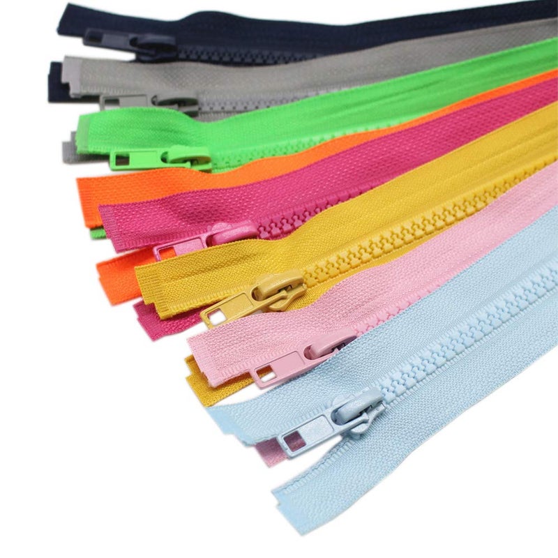 YaHoGa 10PCS 28 Inch (71cm) Separating Jacket Zippers for Sewing Coat Jacket Zipper Heavy Duty Plastic Zippers Bulk 10 Colors Mixed (1pcs per Color) - Image 1